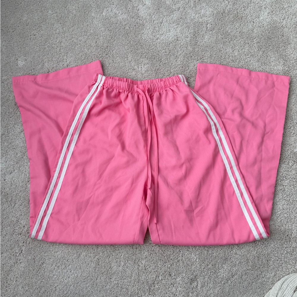 SHEIN Pink Elastic Waist Pants